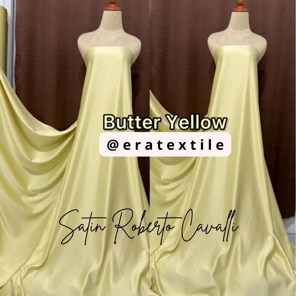 Kain Satin Roberto Cavalli Premium untuk bahan gaun dress bridesmaid,  kain satin Roberto Cavali lem