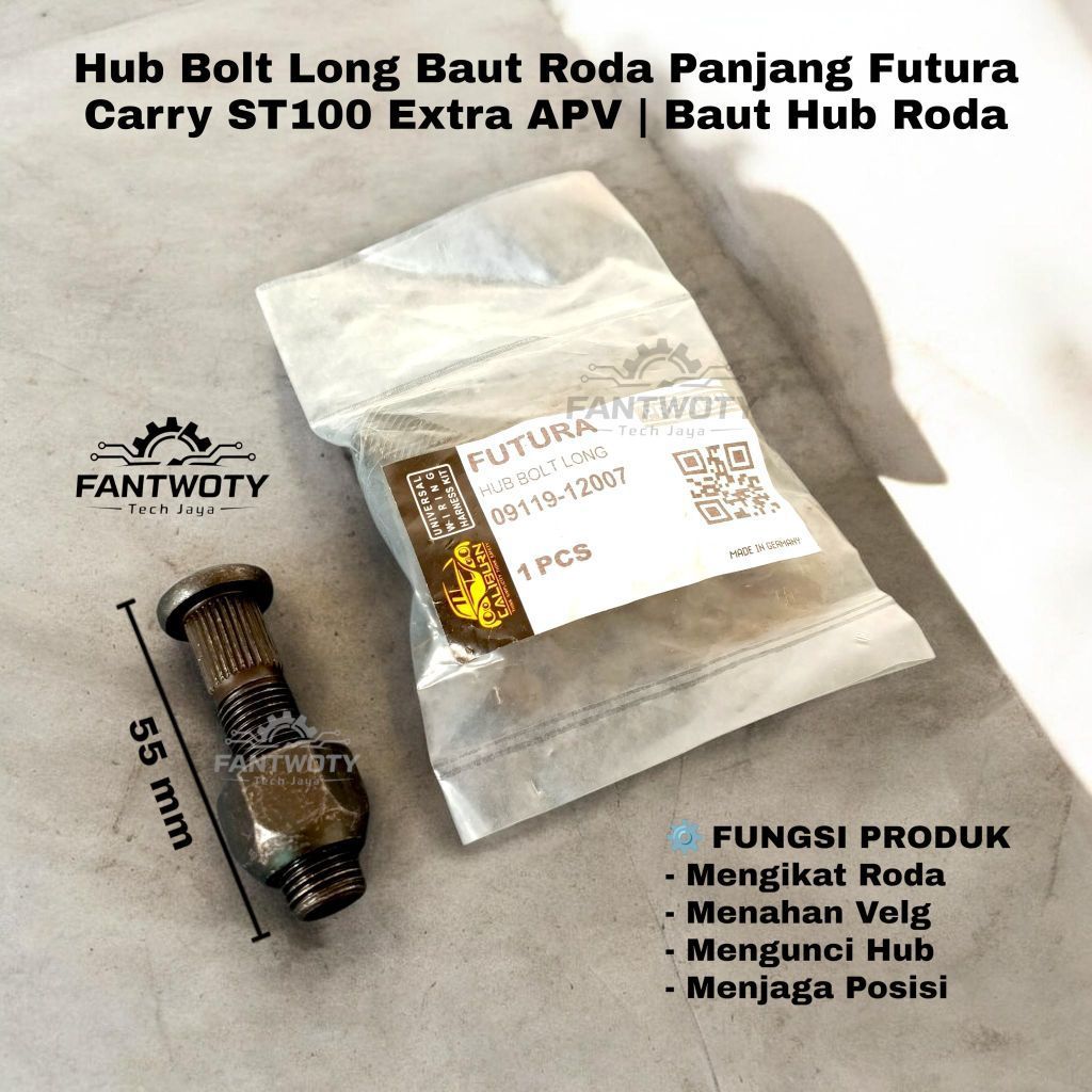 Hub Bolt Long Baut Roda Panjang Futura Carry ST100 Extra APV | Baut Hub Roda | 09119-12007