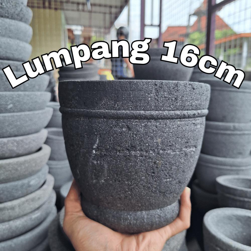 Lumpang Batu Merapi 16cm Asli Pengrajin Magelang | Lesung Batu Penumbuk Bumbu Dapur Batu Alam
