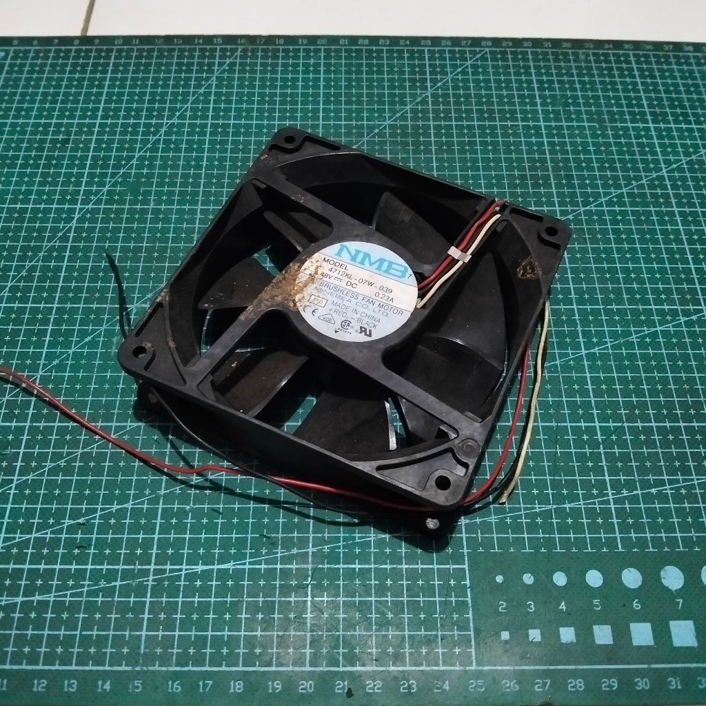 Kipas Fan DC 48V 0.23A Ukuran 12cm NMB Brushless Cooling Fan Bekas