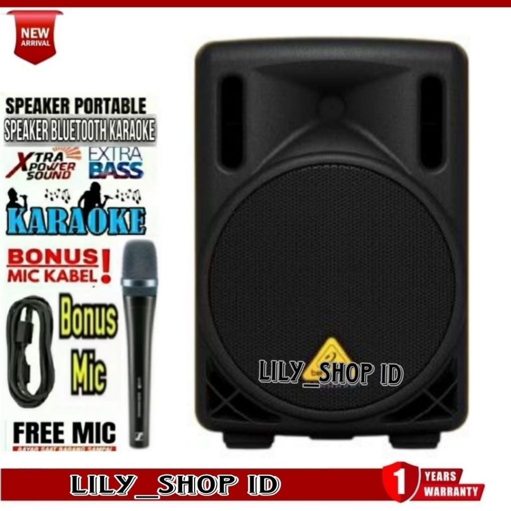 Speaker Bluetooth Karaoke Ukuran Besar Bonus Mic Extra Bass Salon Aktif Jumbo