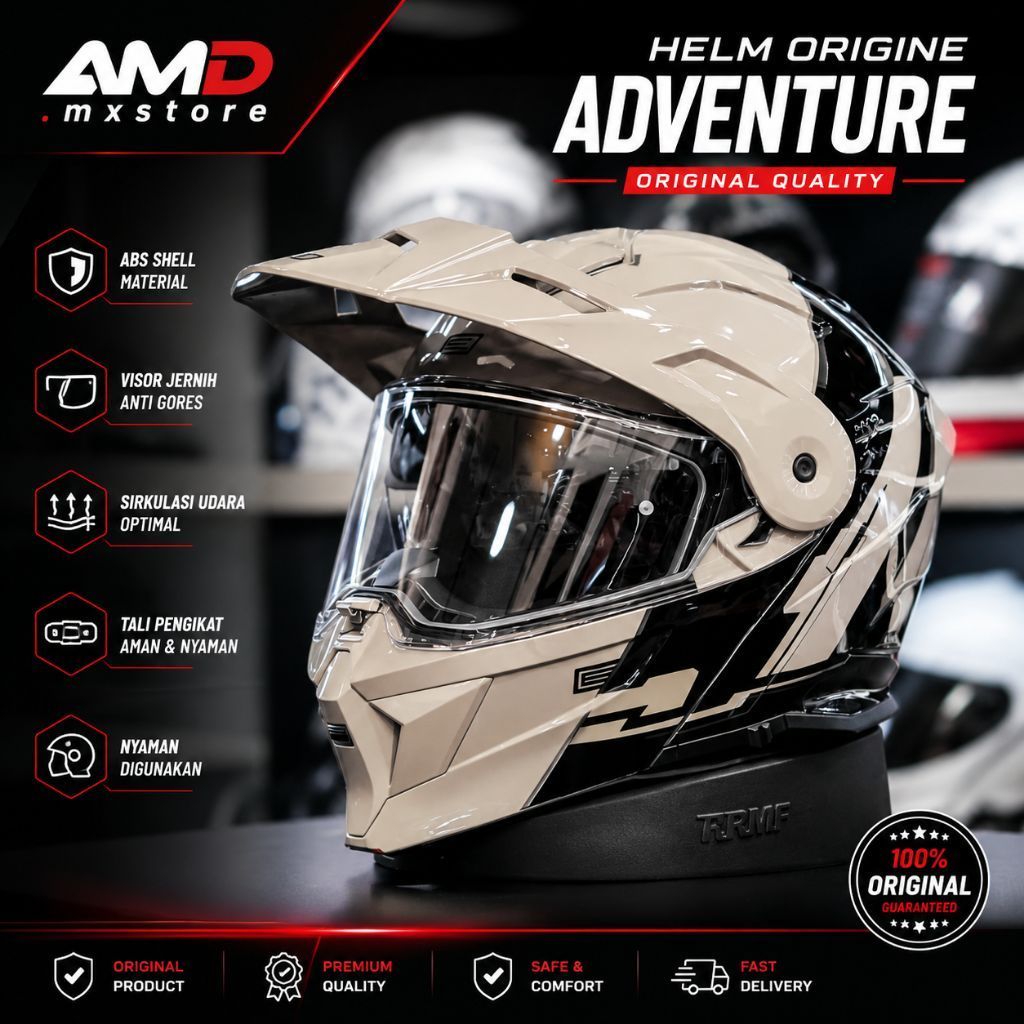 Helm Origine Adventure Modular - Grey Black