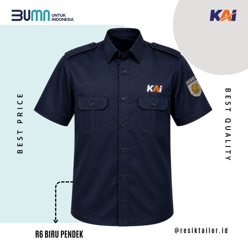 Seragam R6 Biru PT.KAI