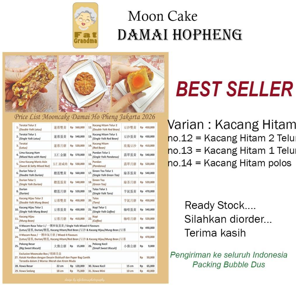 Ready Moon Cake Damai Kue Bulan DAMAI - Kacang Hitam Tausa Hitam