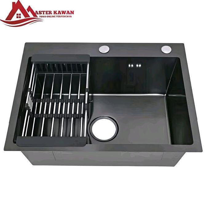Paket Kitchen Sink Stainless Jkm 5243 Hitam /Sink Jkm 5243 Black