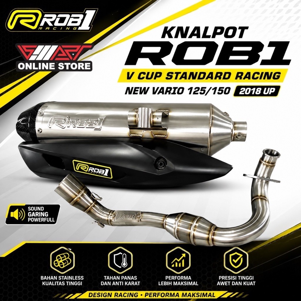 KNALPOT ROB1 STAINLESS VARIO 150 2018