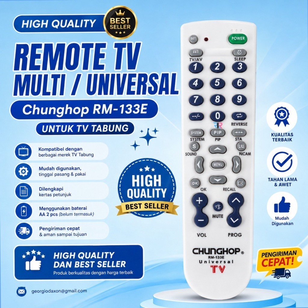 REMOT REMOTE TV MULTI / UNIVERSAL CHUNGHOP RM-133E