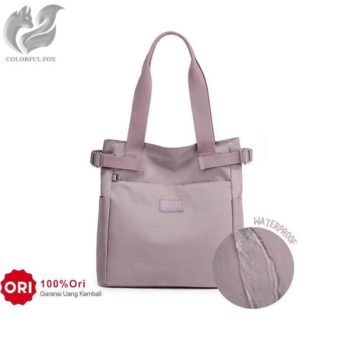Tas Bahu Wanita Totebag Kuliah Anti Air COLORFUL FOX 0441