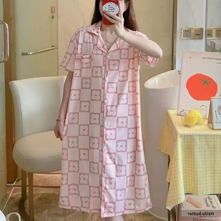 dress piyama baju tidur import kancing