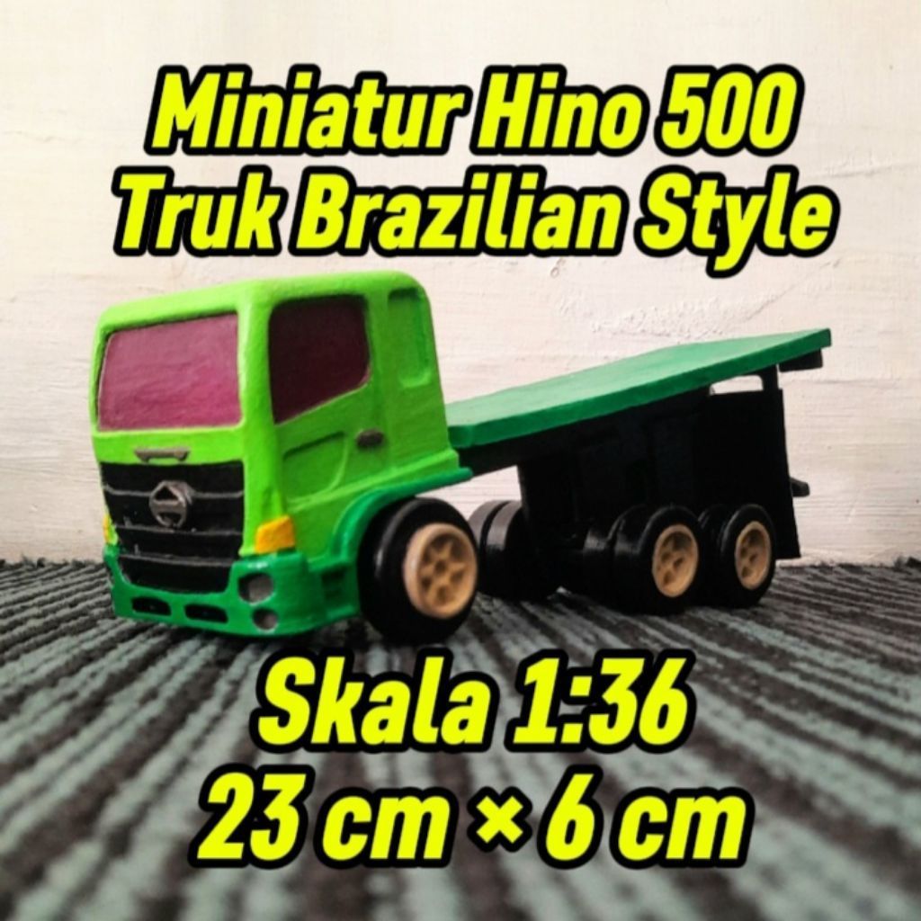 Miniatur Truk Hino 500 Brazil Style skala 1:36 berbahan Plastik PLA+