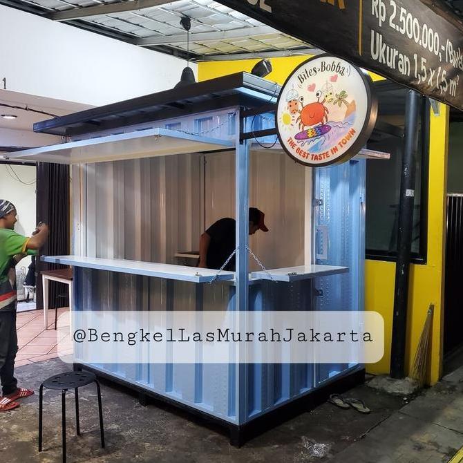 Terlaris Booth Semi Container / Gerobak Kontainer Knock Down 2X1.5X2