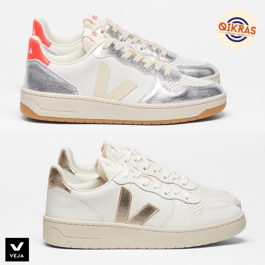 Veja V-10 Leather - White | Pierre Silver | Platine