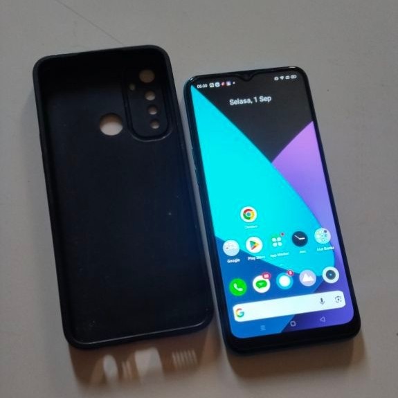 handphone batangan realme c3 ram 3/32 gb 3gb memori internal 32gb 3 / Rom 32 hp android 10 kelengkap