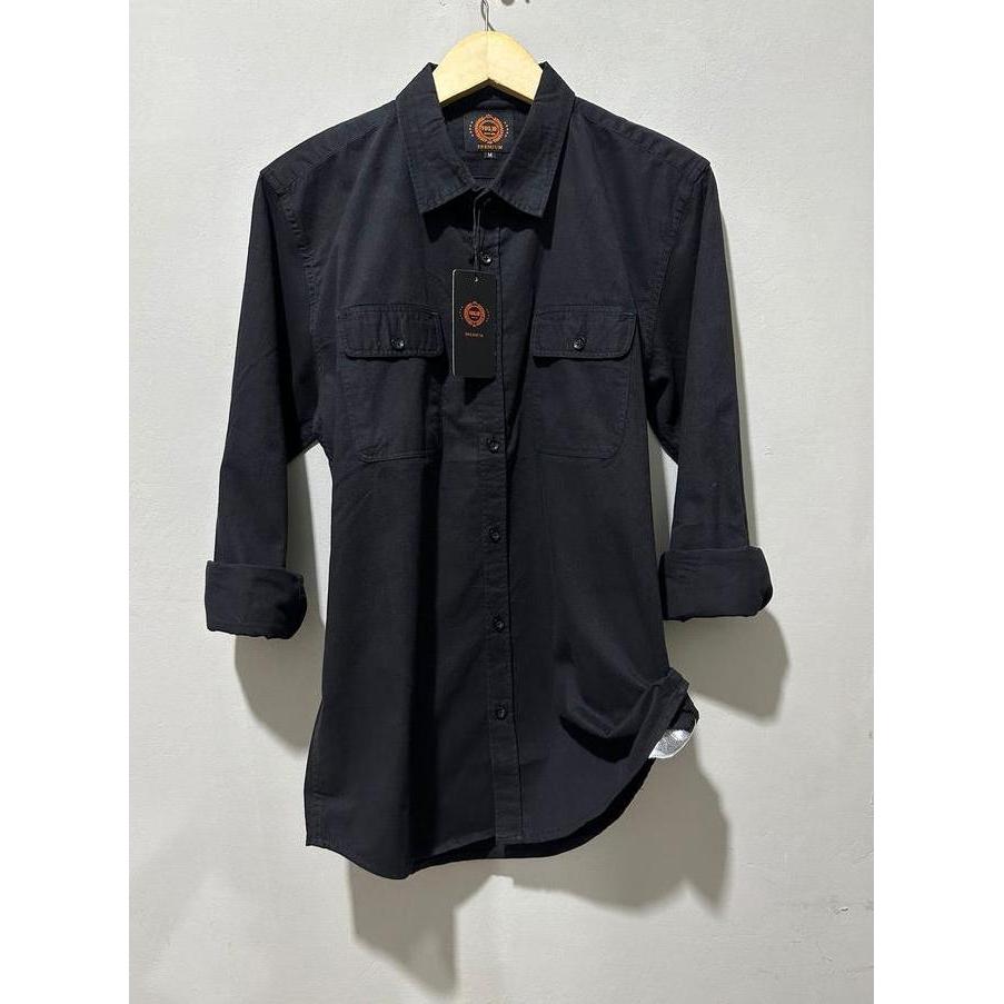 FDS ID - Kemeja Pria Kerah Fashion Lengan Panjang Slim-fitting Katun Tuwil Sweding KSS