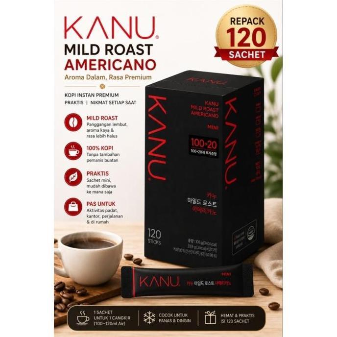 [Repack 120 Sachet] Maxim Kanu Mini Mild/Dark Americano Coffee Kopi Korea