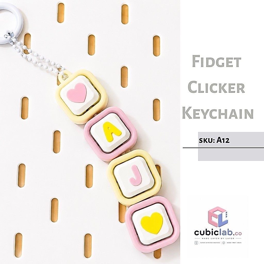 Cubic Lab - Initial Keychain 3D Fidget Clicker