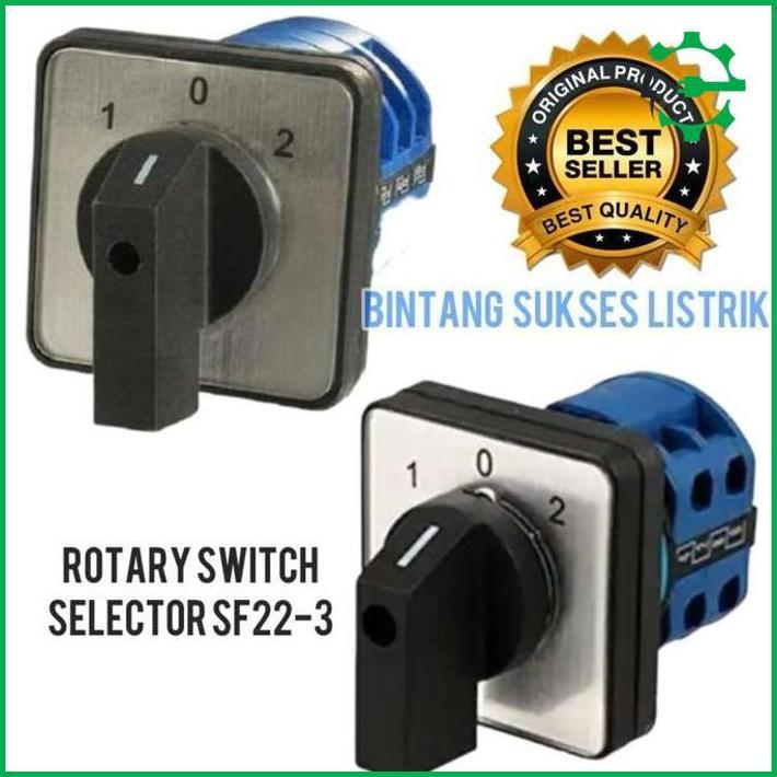 Original Selector Switch 3 Position 2P 1-0-2 Sf22-3-2 Selektor Swit 3 Posisi 2 Phase Rotary Switch B