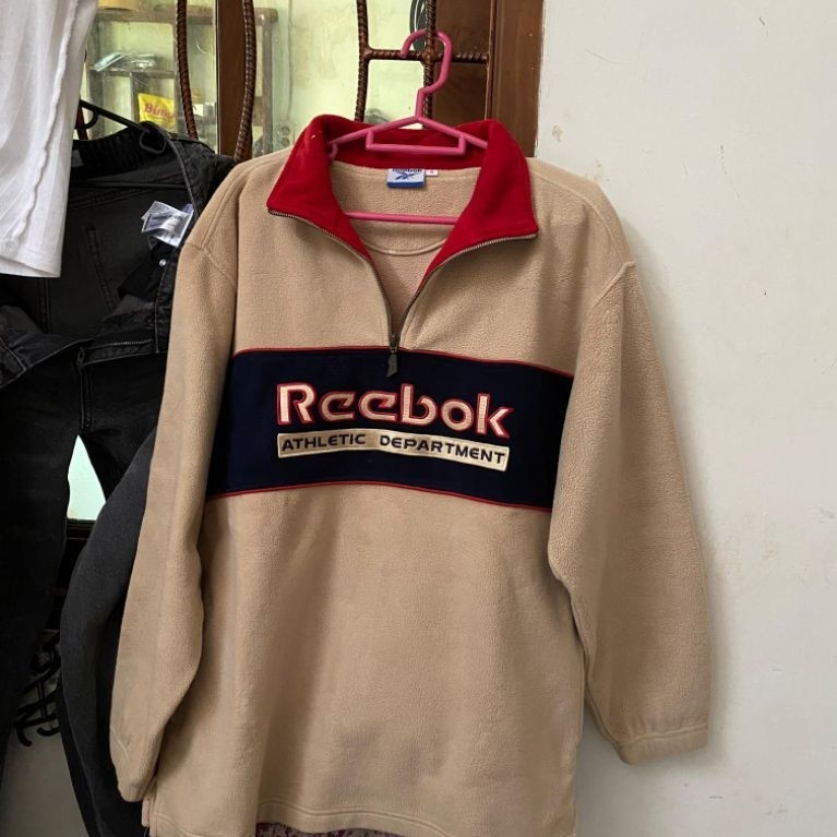 reebok half zip quarter zip fleece jacket