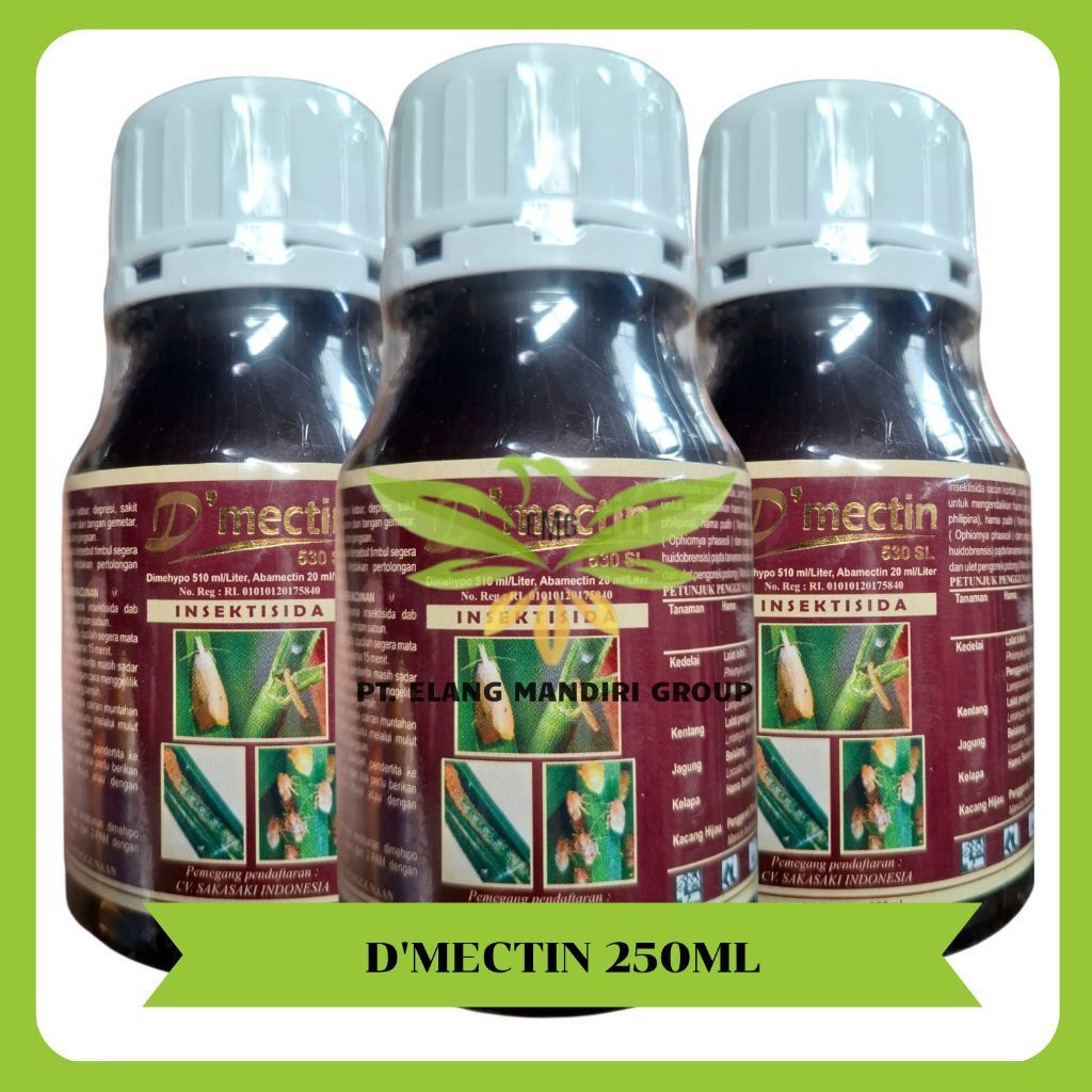 Dmectin Demectin 530sl 250ml Dimehypo 510 ml/Liter Abamectin 20 ml/liter Insektisida Kontak dan sist