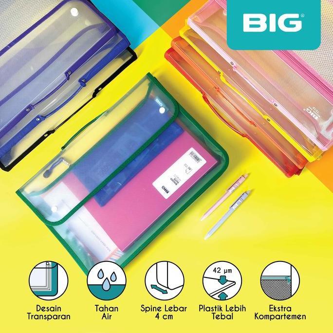 BIG Tas Map 2 Kancing/ School Bag/ Tas Sekolah/ Folio/ F4 Plastik TS-7010 Stationery