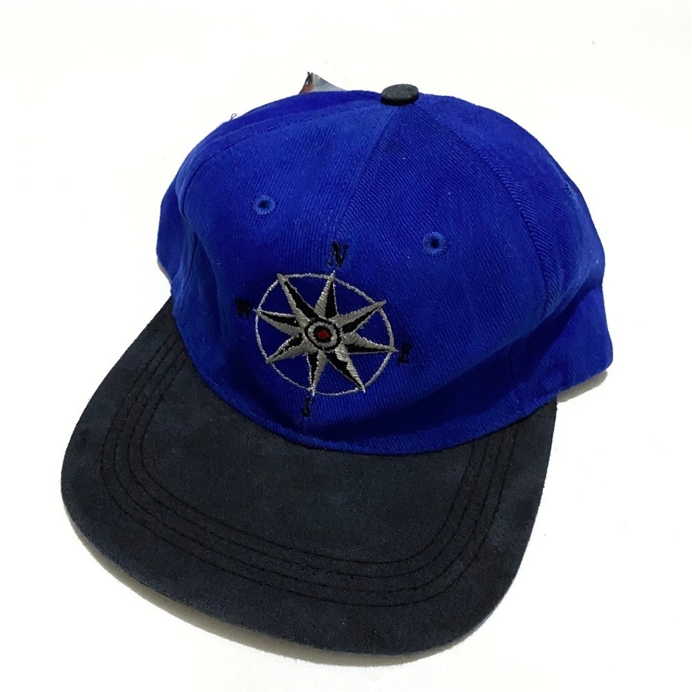 Vintage 1997 Malioboro Unlimited Gear Compass Hat Biru OSFA BNWT