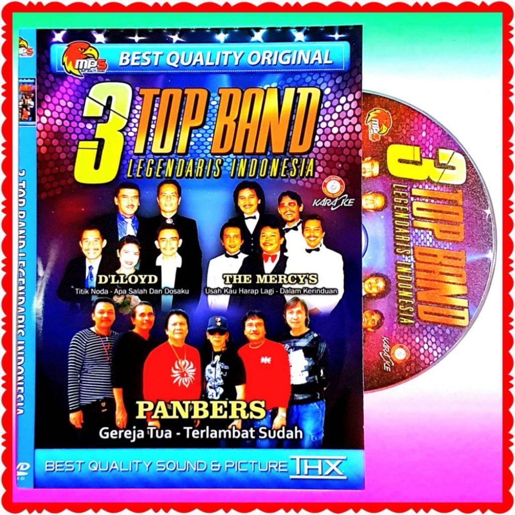 KASET DVD MP5 LAGU 3 TOP BAND LEGENDARIS INDONESIA-LAGU PANBERS-LAGU DLLOYD-LAGU THE MERCYS-KASET MP