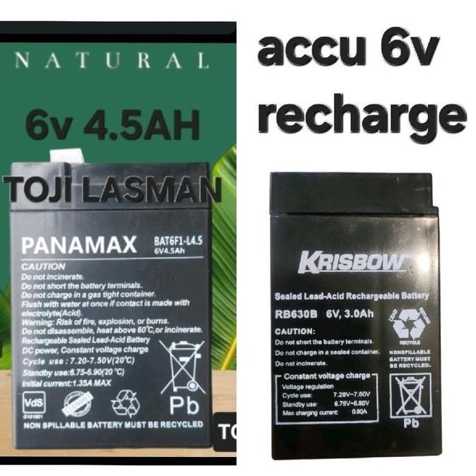 ACCU AKI BATU BATTRE BATTERY BATERAI MOBILAN TIMBANGAN LAMPU KIPAS FAN  EMERGENSI 6V4.5AH 6V4.6AH 6V
