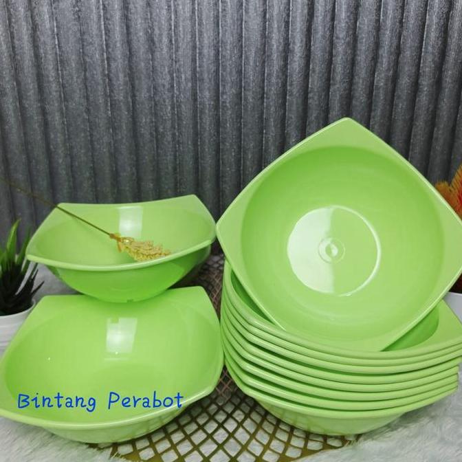 Promo 6 Pcs Mangkok Melamin Dinnerware 7 Inc / Mangkok Melamin Cantik Tebal Dantahan Panas Biru Hija