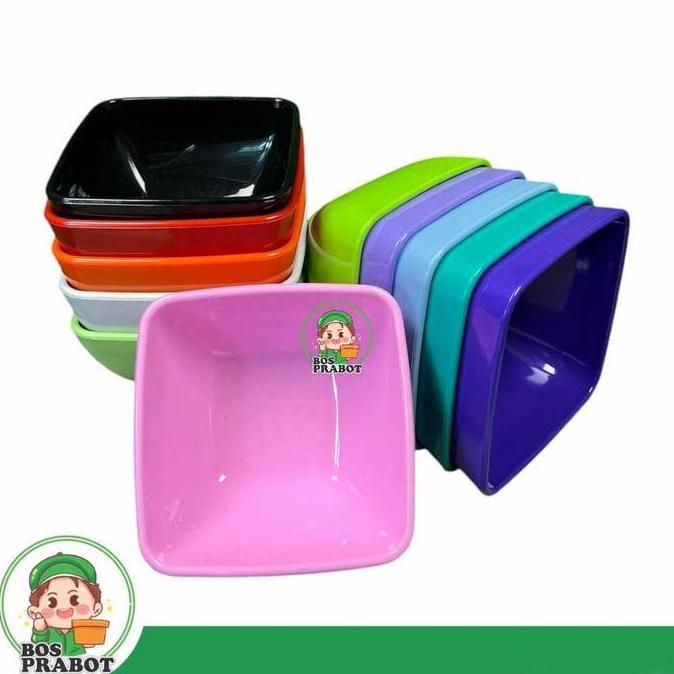 Mangkok Semi Melamin Kotak Lusinan  / 12 Pcs Mangkok Semi Melamin Tebal Cantik