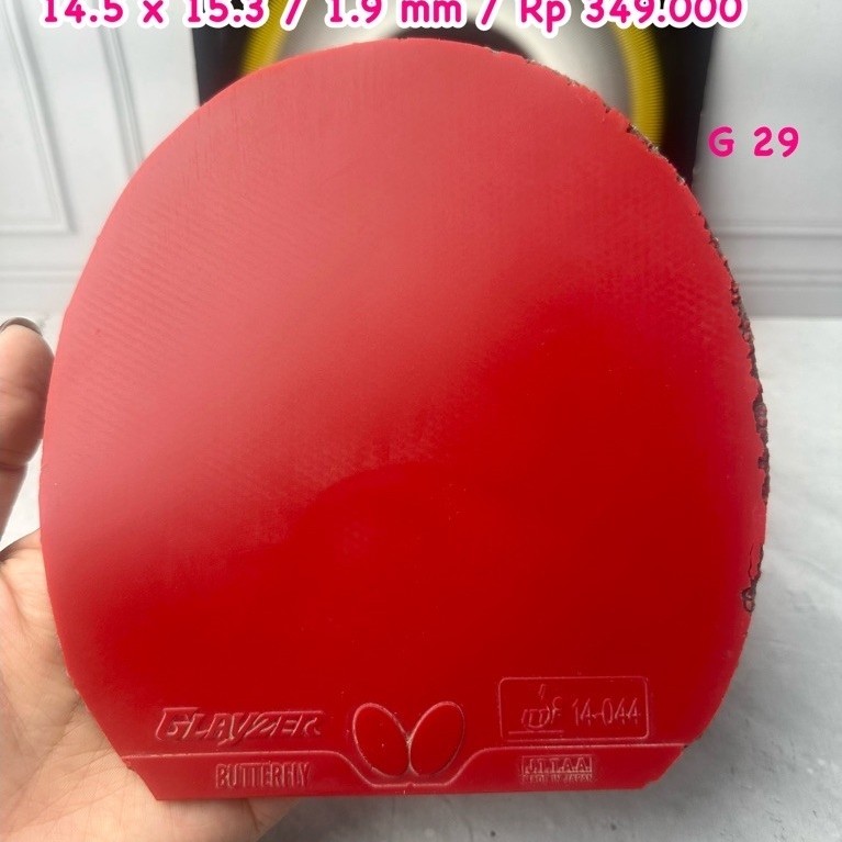 SECOND KARET TENIS MEJA PINGPONG GLAYZER MERAH
