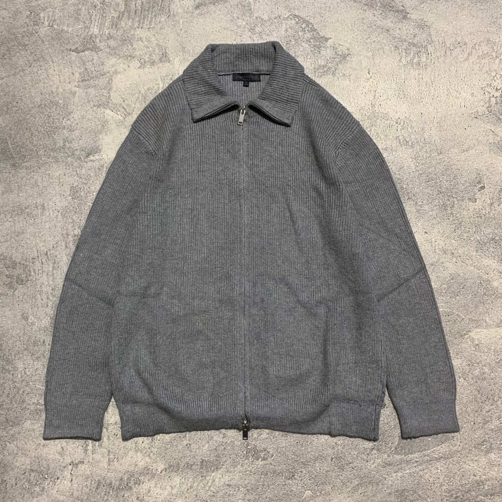 Sweater Rajut Pria SPAO Knit Zipper size M loose fit Abu-Abu
