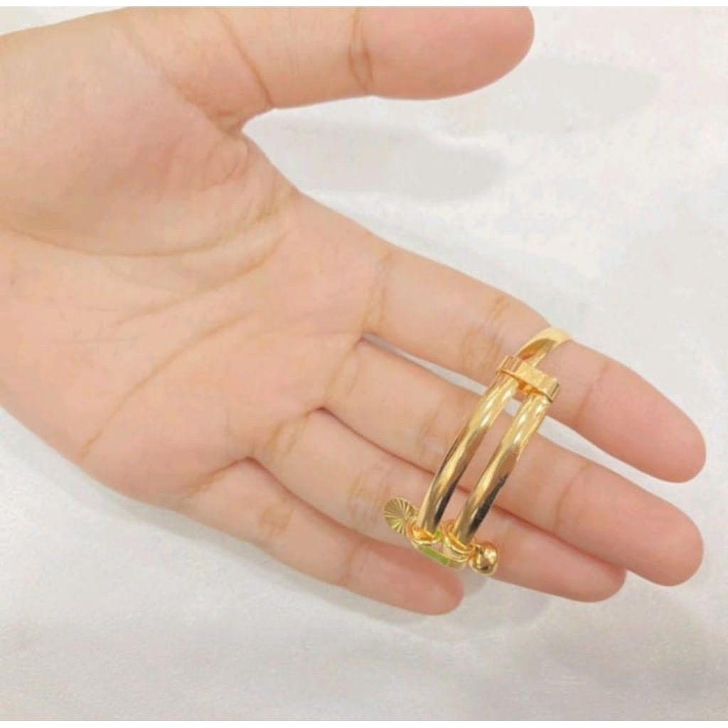 gelang anak bayi karo polos emas 24k mewah berkilau