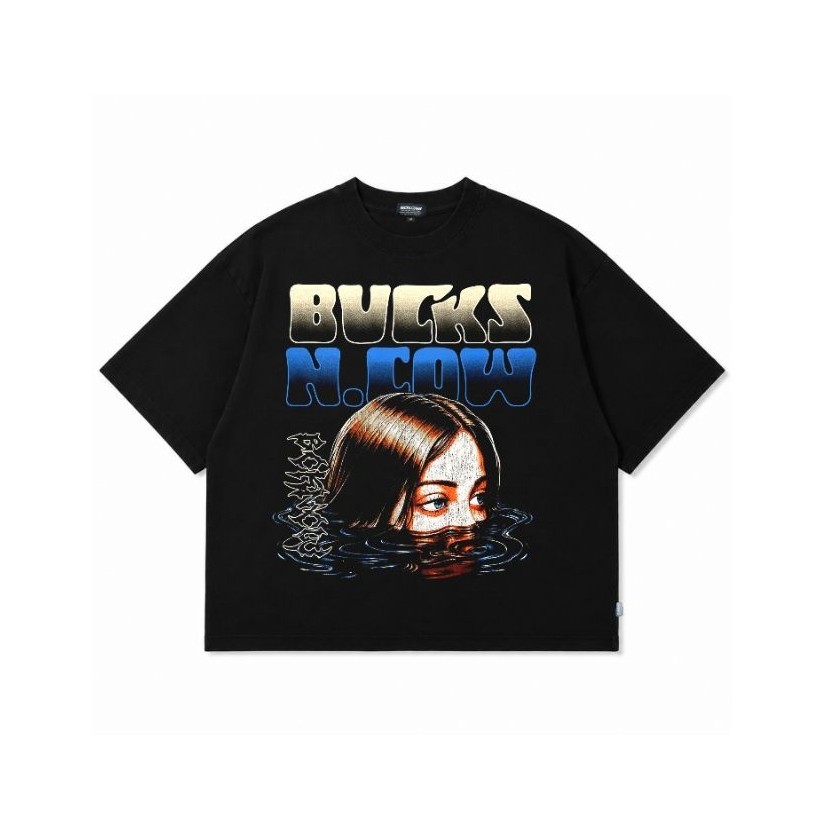 T-SHIRT BUCKSANDCOW BOXY  - TGL BLI/ KAOS BUCKS&COW