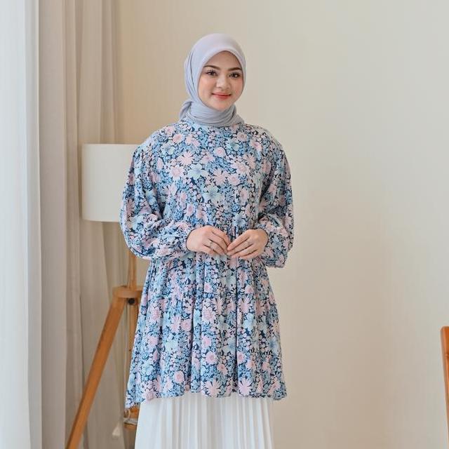 Marchee Ziva Tunic Baju Lengan Panjang Atasan Tunik Bsize Oversize Wanita Casual