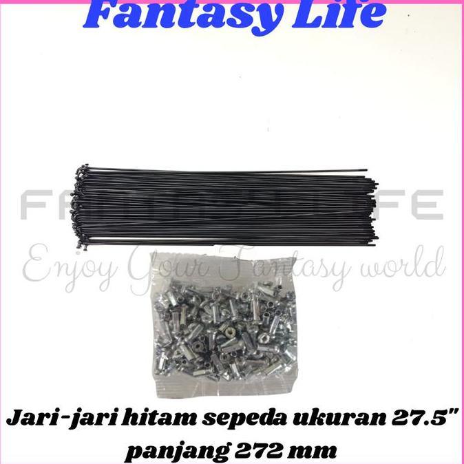 Fantasy Jari jari sepeda 27.5 warna HITAM spoke harga untuk @36 PCS panjang 272 mm sepeda MTB