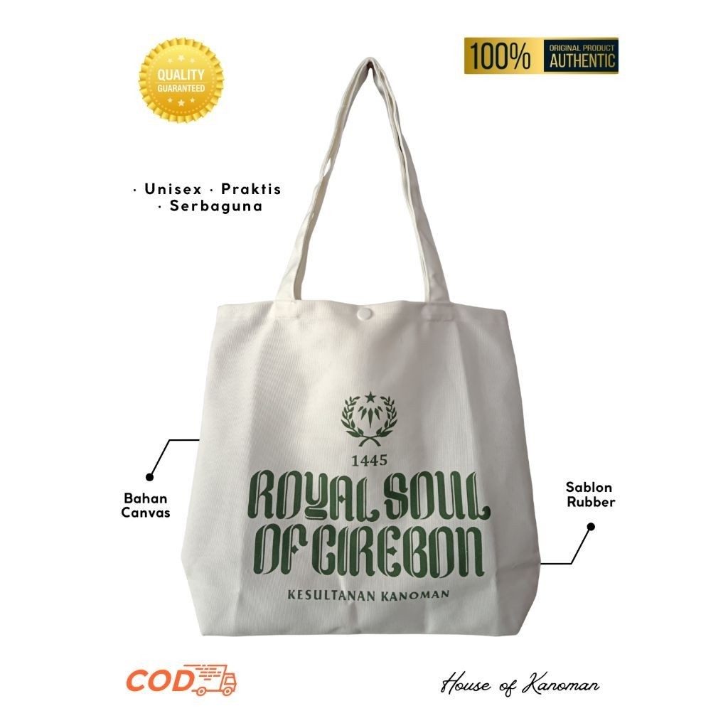 Tote Bag Kanvas Premium Royal Soul of Cirebon - Tas Kuliah & Hangout Estetik