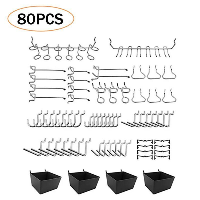 80pcs/Set Gantungan Pegboard Pegboard Hook Cantolan Pegboard Pegboard Aksesoris Triangle Pegboard Ac