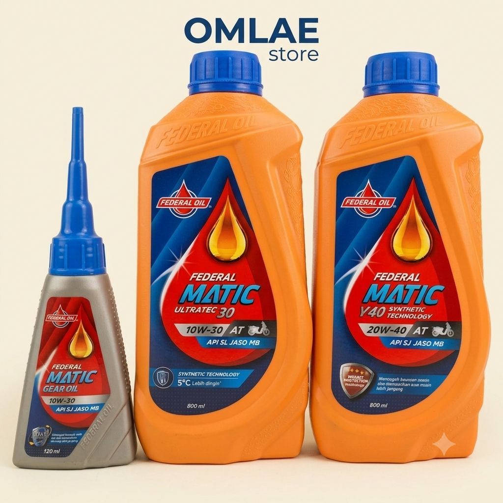Oli Federal Matic Y40 20W-40 Federal Matic Ultratec Pelumas Motor Matic 800ml