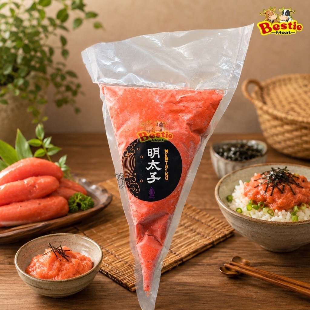 Mentaiko Frozen Telur Ikan Cod Pollock Roe Mentaiko Bahan Saus Mentai Asli 500g