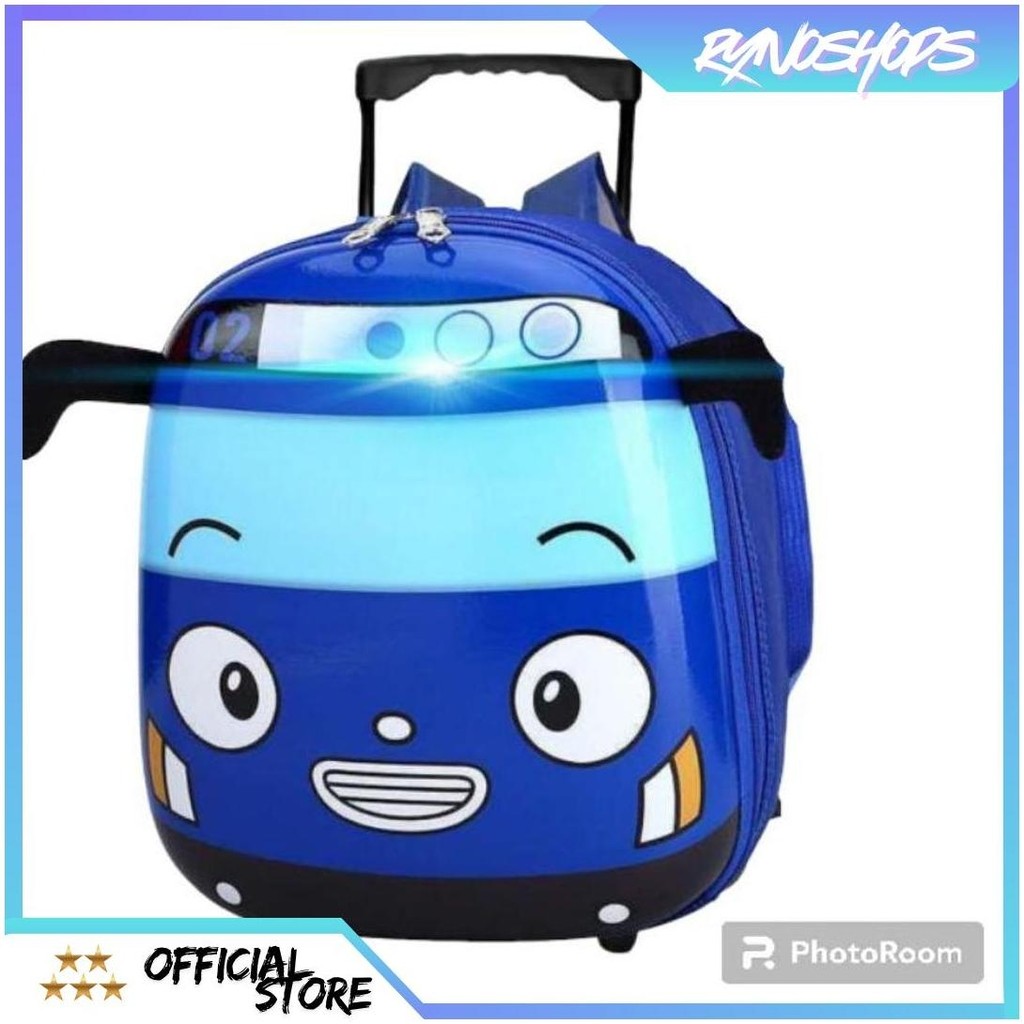 TROLLY TAYO Tas Ransel Sekolah Paud TK Model Bus Tayo Led Bisa Nyala DBS Cod