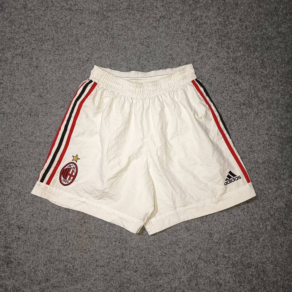 celana Adidas AC Milan 2002 Vintage Shorts White