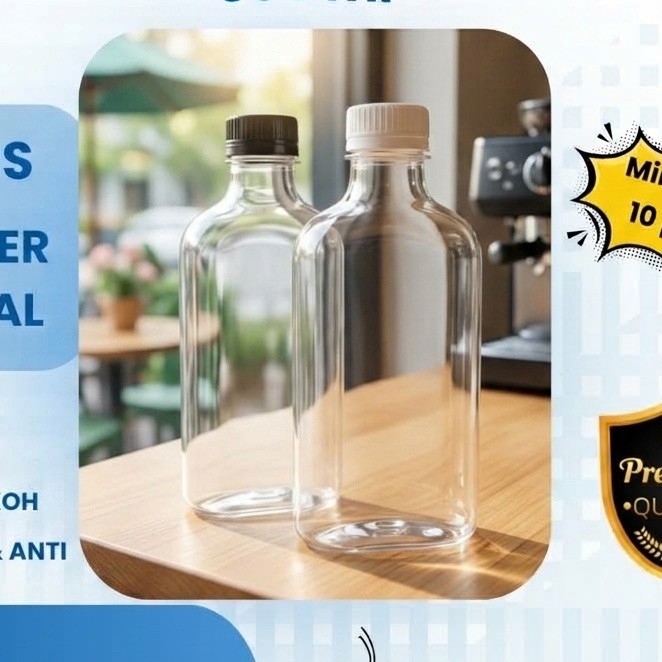 Botol Plastik PET Gepeng TEBAL 300ml BENING PREMIUM 30gr / botol plastik gepeng 300ml / BOTOL PLASTI