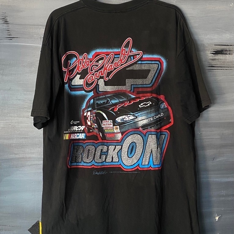 Kaos T-Shirt Hitam David Earnhardt NASCAR Motif Mobil Balap Lengan Pendek second bekas Vintage y2k C