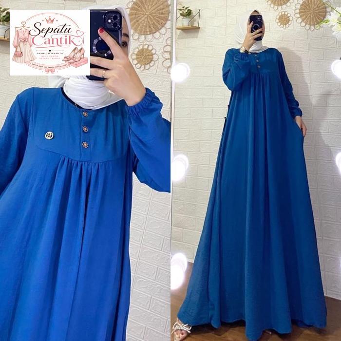 Gamis   Gamis Crinkle Airflow Premium  Gamis Polos Terbaru Original Irnanda