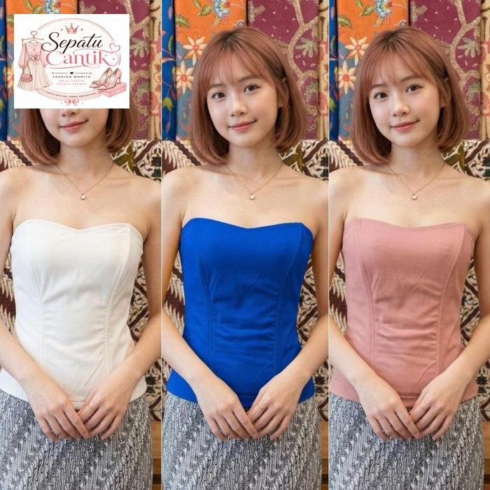 Longtorso Kaos Kamisol Kebaya Premium/Dalaman Kebaya/Korset Resleting Samping