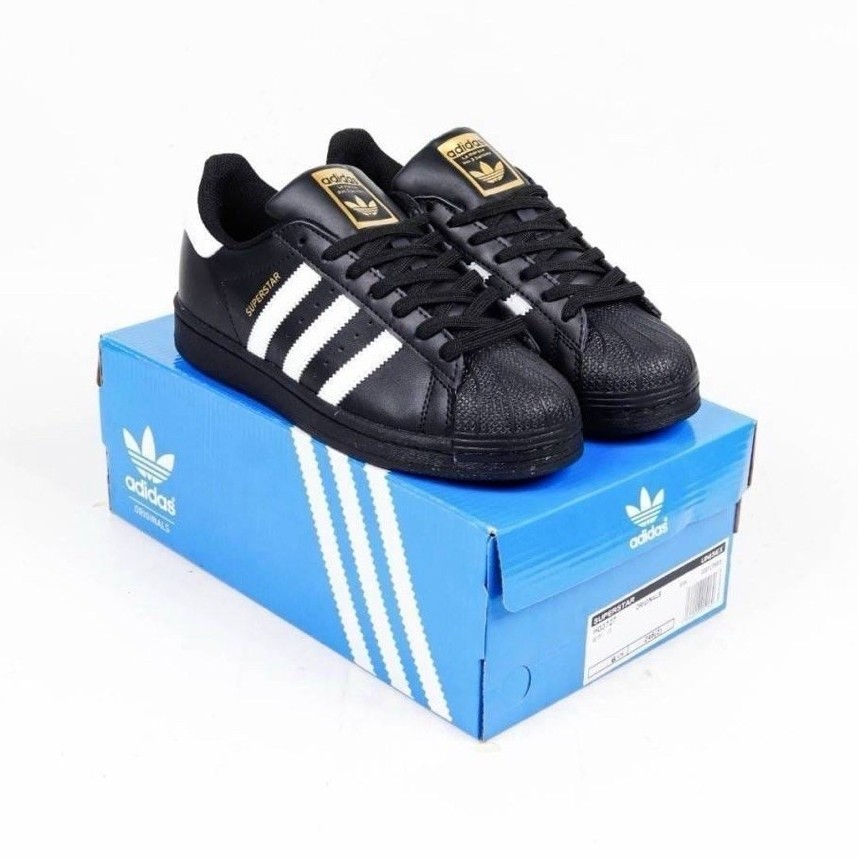 Adidas Superstar Black white gold