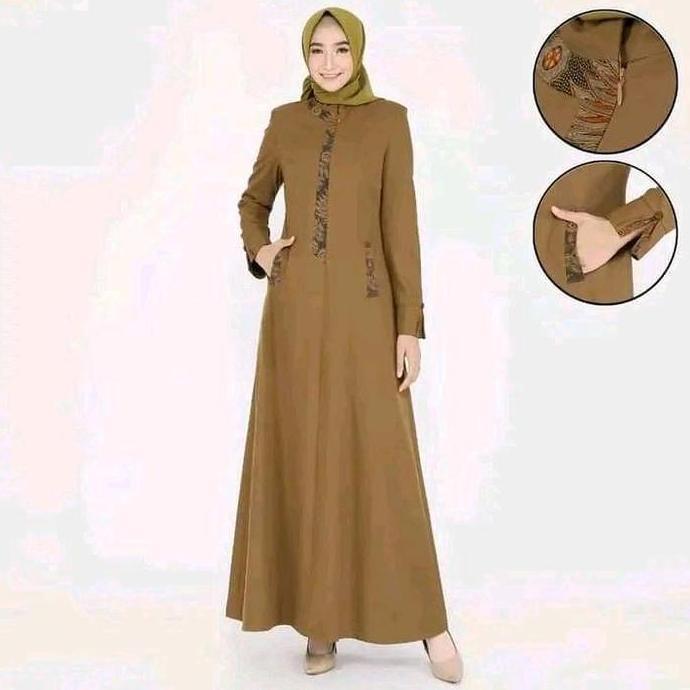 Gamis PDH Kheki Tua Wanita/ Pakaian Kerja ASN,PNS,Kheki Tua Wanita / Baju Dinas PNS Kheki Tua Wanita