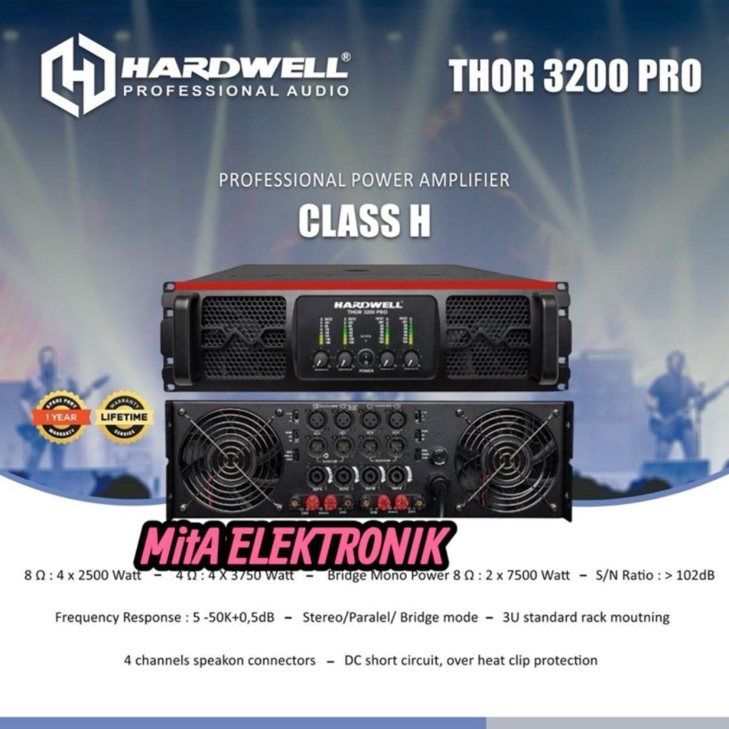 POWER AMPLIFIER HARDWELL THOR 3200 PRO / THOR3200 PRO / THOR 3200PRO 4 X 2500 WATT CLASS H ORIGINAL