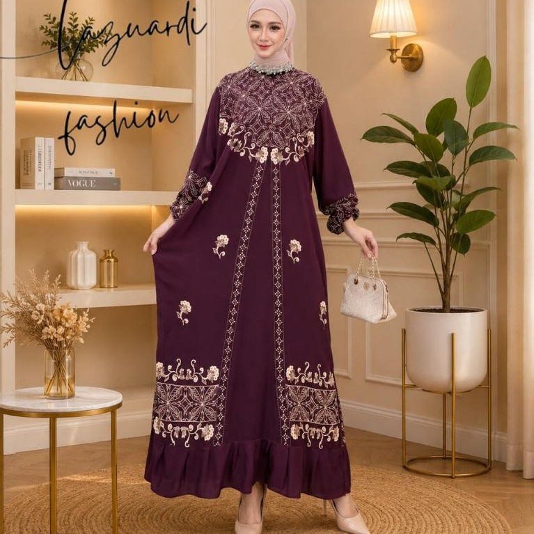 Lazuardi - Umi laila Dress Rayon Rempel Busui Lengan Panjang Homedress Daster Batik Adem Tebal Nyama