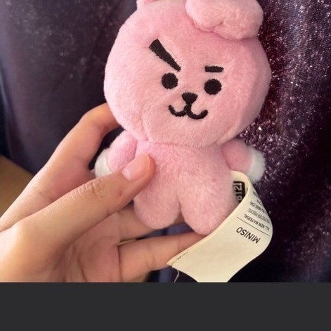 Boneka Plush Miniso Karakter Pink Kecil Gantungan Mainan Hiasan Lucu